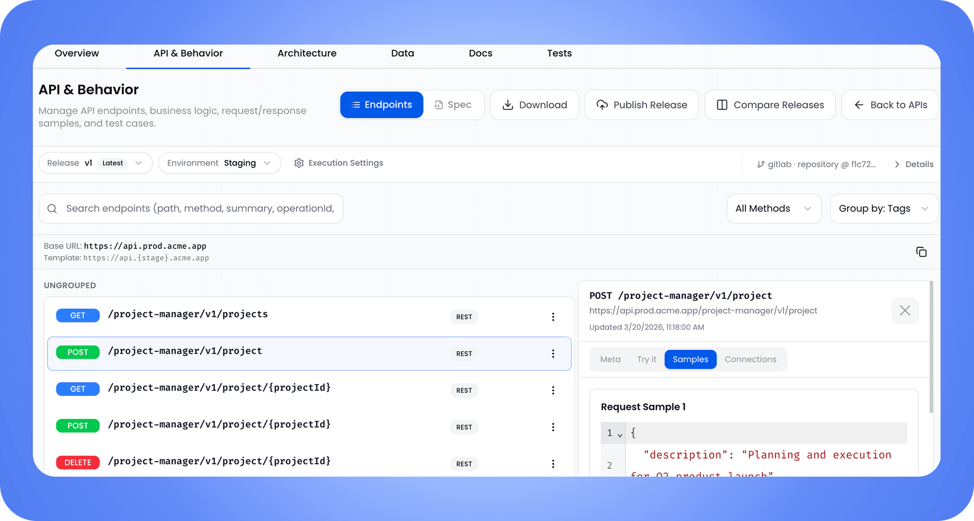 Service API overview